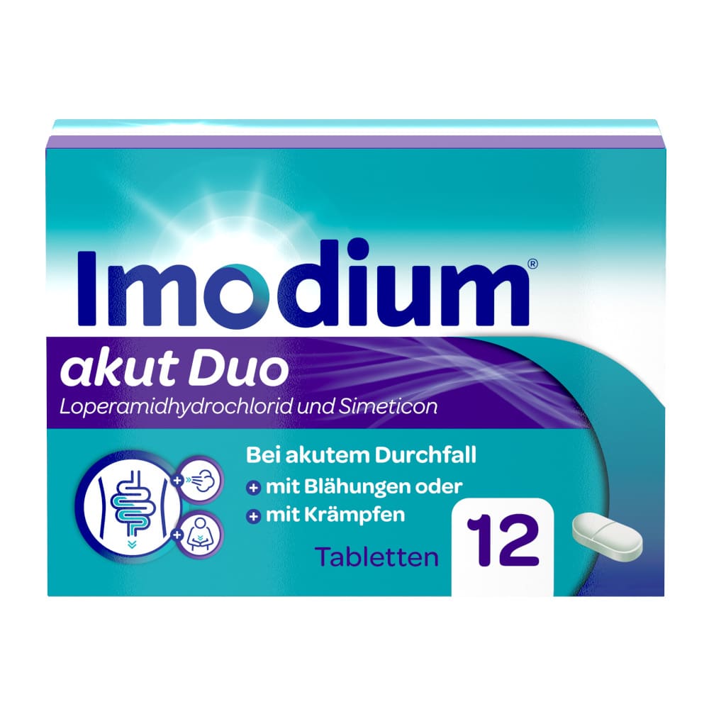 Imodium akut Duo - bei akutem Durchfall mit Blähungen oder Krämpfen