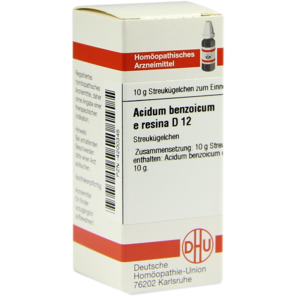 ACIDUM BENZOICUM E Resina D 12 Globuli 10 g Globuli