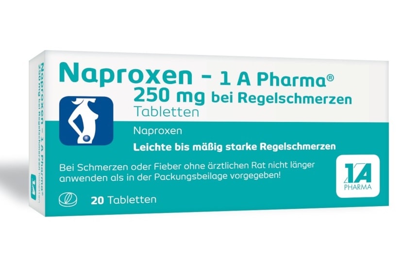Naproxen-1A Pharma 250mg bei Regelschmerzen 20 St Tabletten