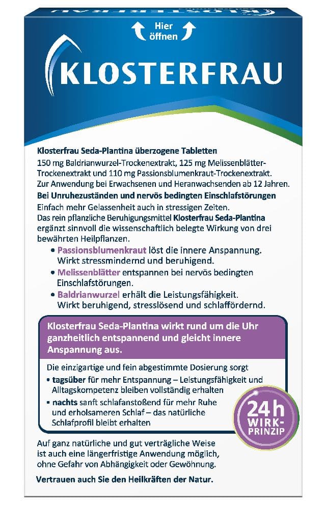 KLOSTERFRAU Seda-Plantina Innere Ruhe 30 St Überzogene Tabletten