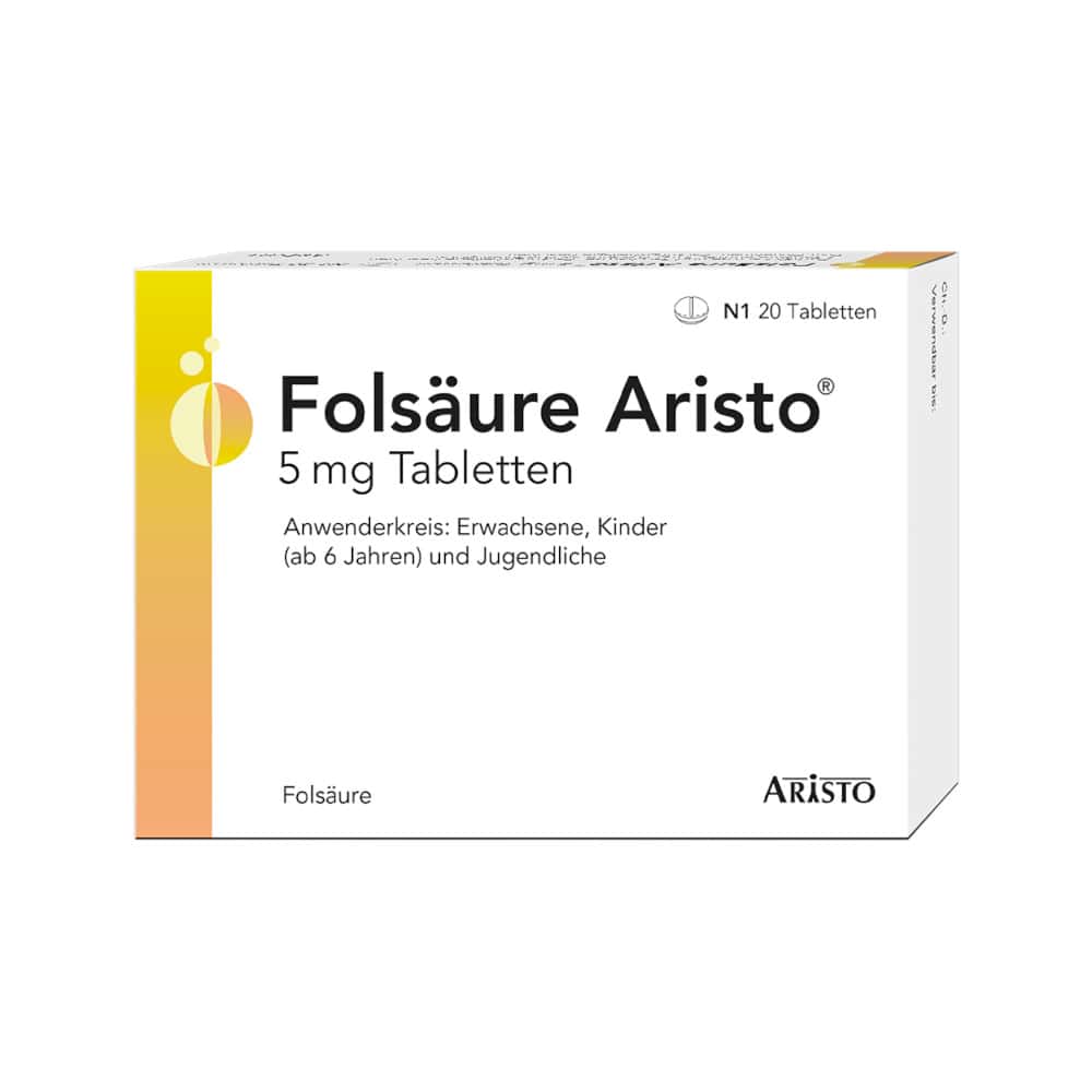 Folsäure Aristo 5 mg Tabletten 20 St Tabletten