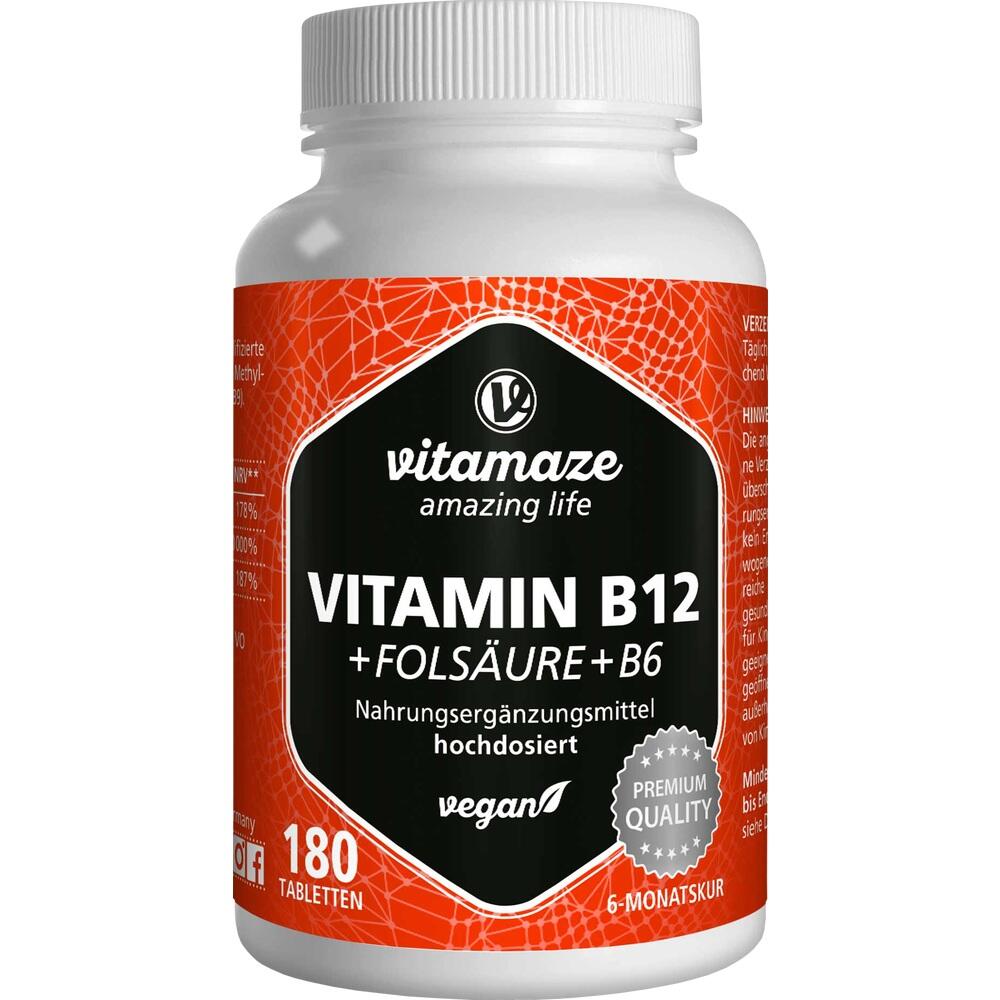 vitamaze VITAMIN B12 + FOLSÄURE 180 St Tabletten