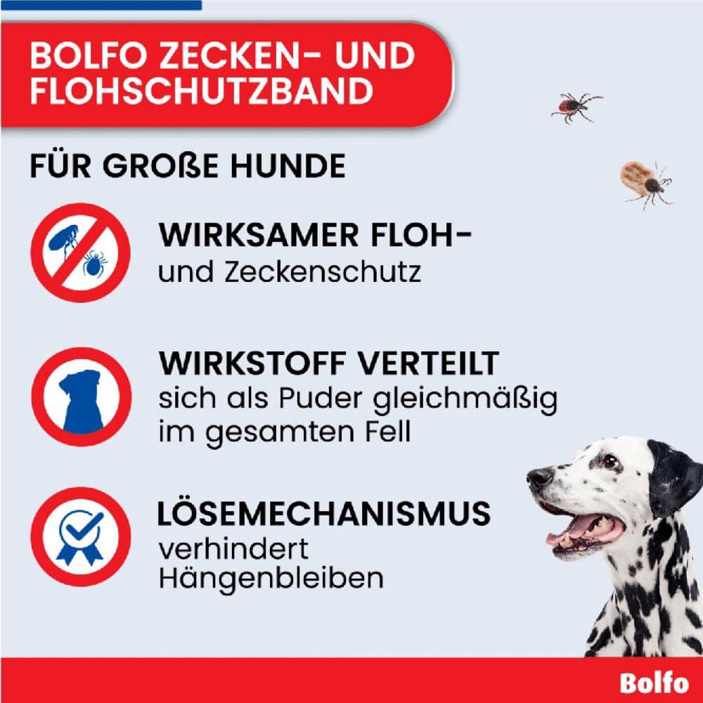 Bolfo Flohschutzband braun für große Hunde 1 St Halsband