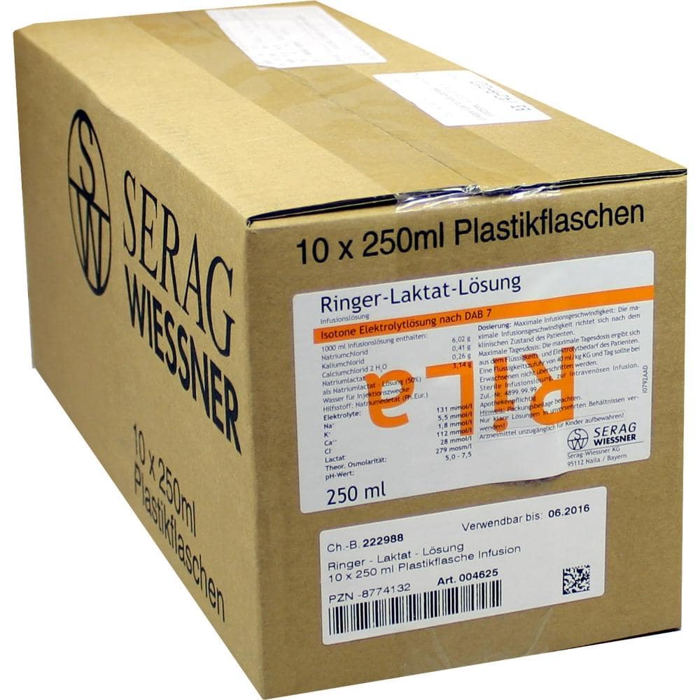 RINGER LAKTAT Lösung Plastik 10X250 ml Infusionslösung