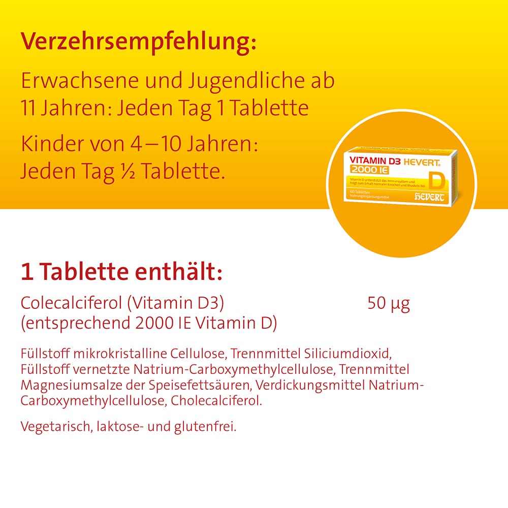 VITAMIN D3 HEVERT 2.000 I.E.  120 St Tabletten