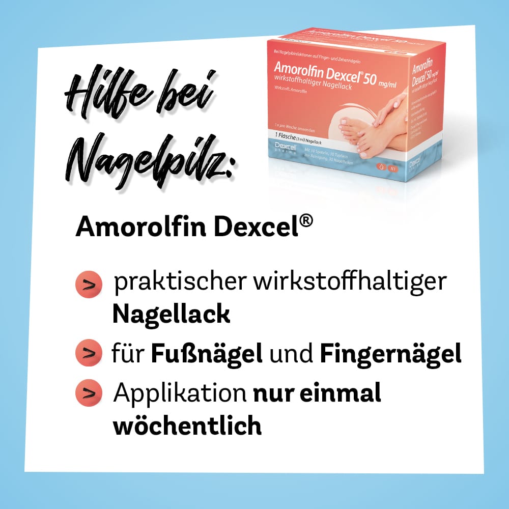 Amorolfin Dexcel 50mg/ml gegen Nagelpilz 3 ml Wirkstoffhaltiger Nagellack