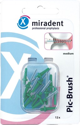 miradent Pic-Brush medium Interdentalbürsten grün 12 St Zahnbürste