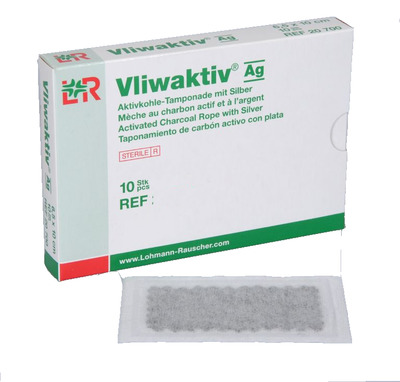 VLIWAKTIV AG Aktivkohle Tampon.m.Silber 10x15 cm 10 St Tamponaden