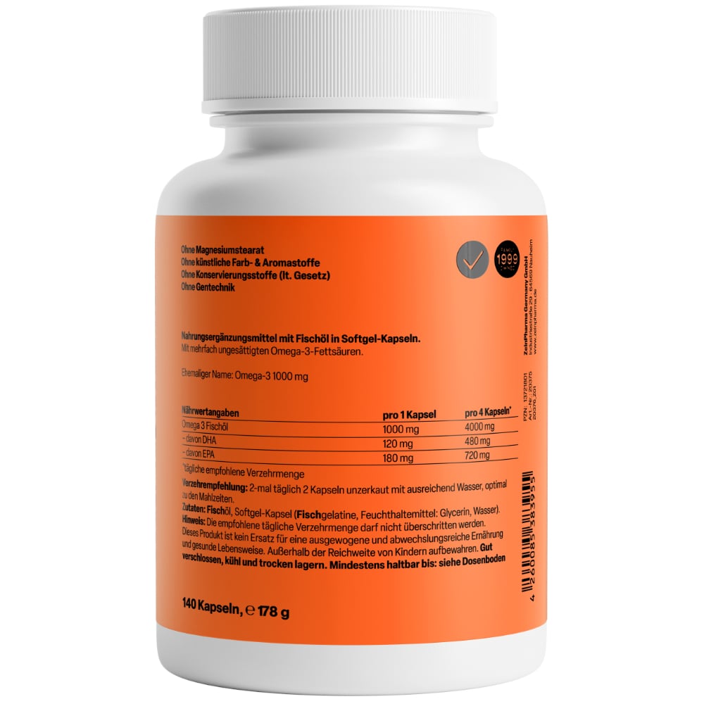 Zein Pharma Omega-3 Seefisch-Öl 1000mg  140 St Kapseln