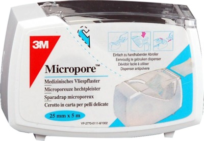 MICROPORE Vliespflaster 2,5cm x 5m mit Abroller 1530NP-1SD 1 St Pflaster