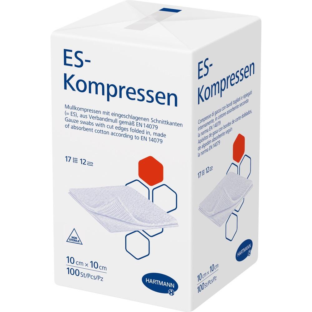 ES-KOMPRESSEN unsteril 10x10 cm 12fach 100 St Kompressen