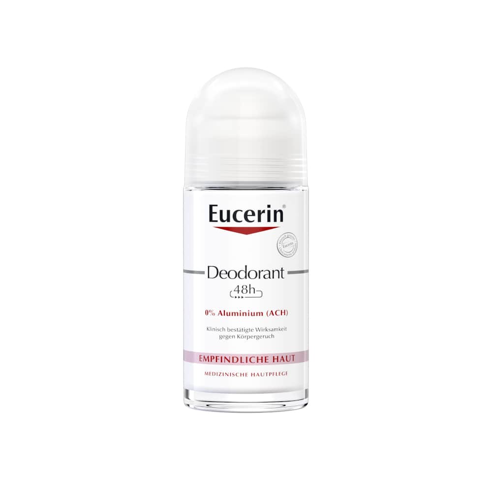 Eucerin Deodorant Roll on Empfindliche Haut 48h 0% Aluminium  50 ml Flüssigkeit