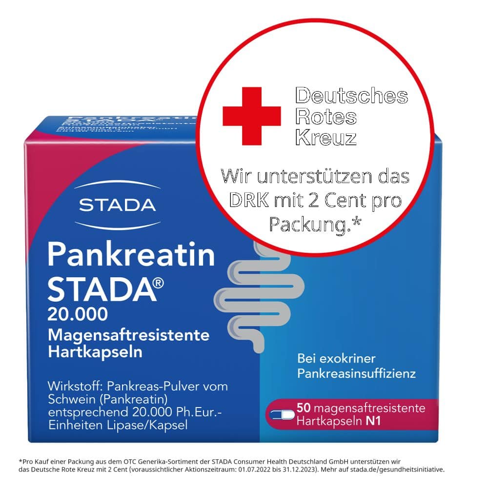 Pankreatin STADA 20000 50 St Magensaftresistente Hartkapseln