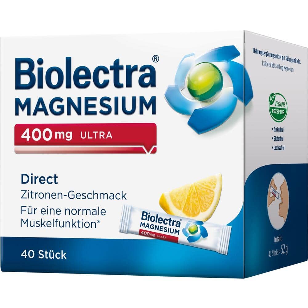 Biolectra MAGNESIUM 400mg ULTRA Direct Zitrone 40 St Pellets