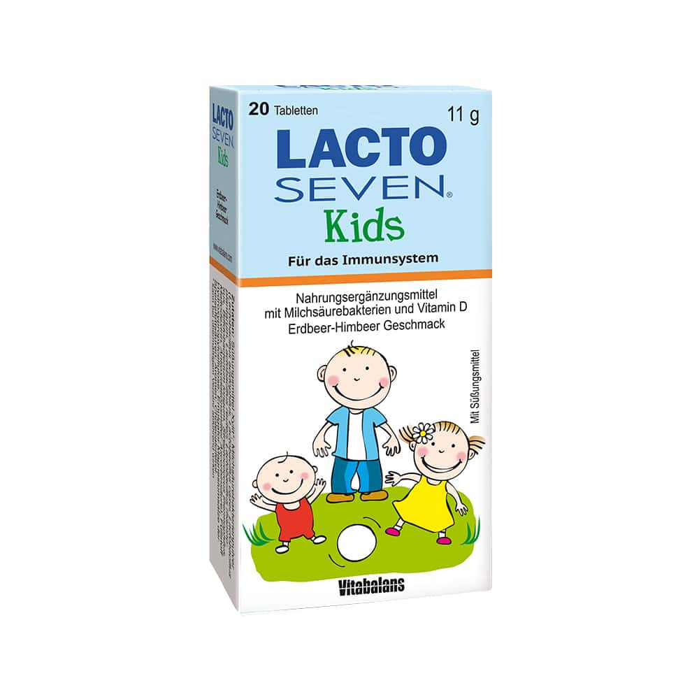 LACTO SEVEN Kids Erdbeer-Himbeer Geschmack 20 St Tabletten