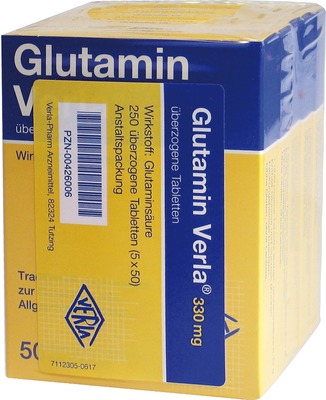 GLUTAMIN Verla überzogene Tabletten 250 St Überzogene Tabletten