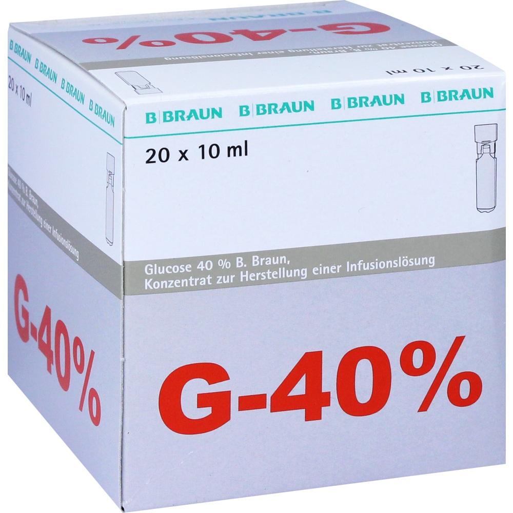 Glucose 40% B Braun Infusionslösungskonzentrat 20X10 ml Infusionslösungskonzentrat