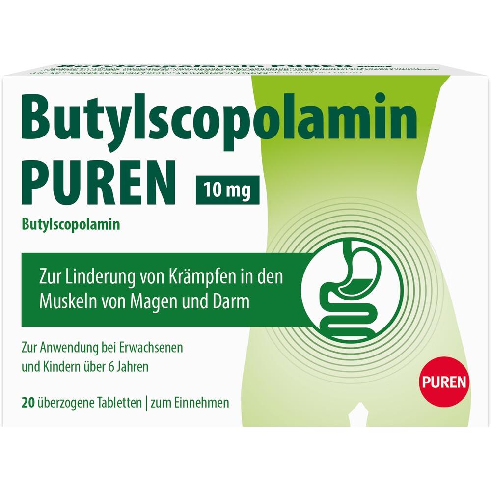 Butylscopolamin PUREN 10 mg 20 St Überzogene Tabletten