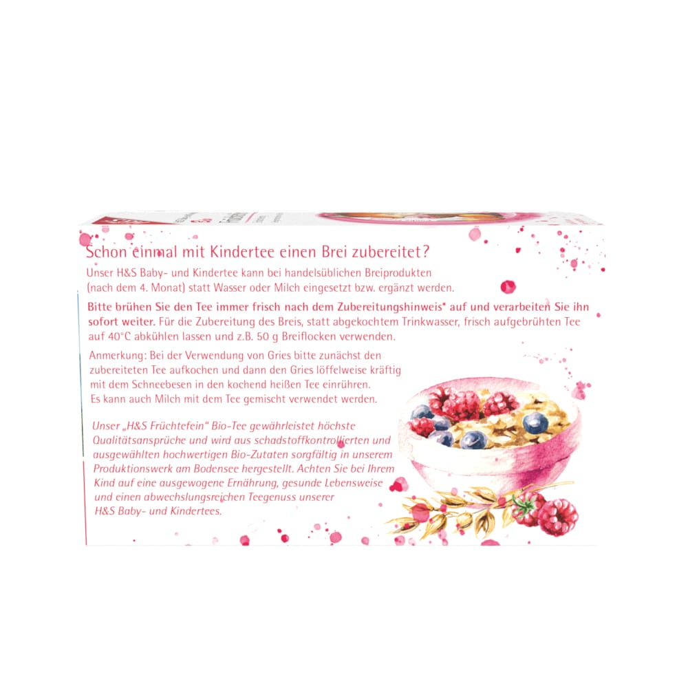 H&S Früchtefein Baby- und Kindertee Bio 20X2.5 g Filterbeutel