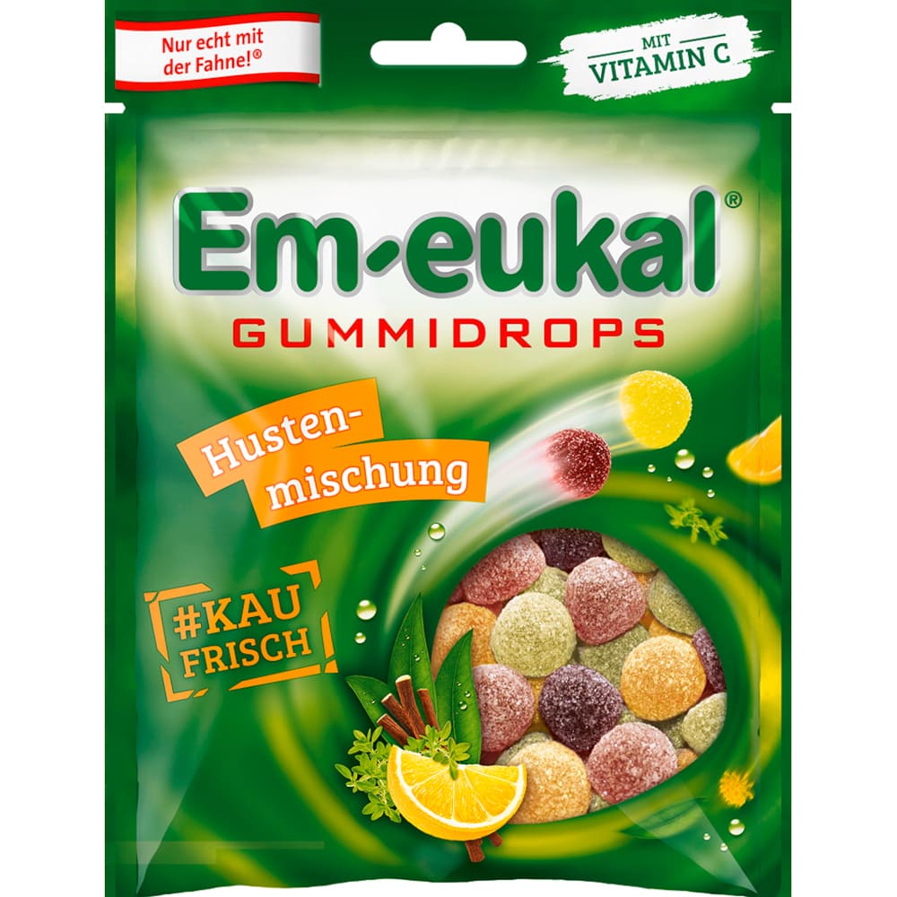 Em-eukal Gummidrops HUSTEN-MISCHUNG zuckerhaltig 90 g Bonbons