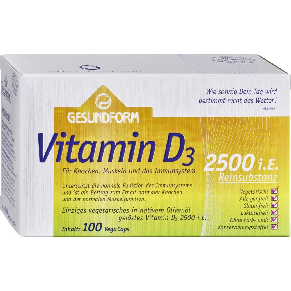 Gesundform Vitamin D3 2.500 I.e. Vega-caps 100 St Kapseln