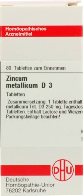 ZINCUM METALLICUM D 3 Tabletten 80 St Tabletten