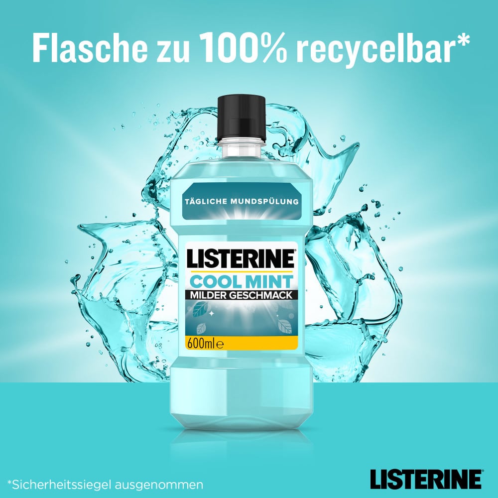 LISTERINE COOL MINT Milder Geschmack Tägliche Mundspülung 600 ml Lösung LISTERINE COOL MINT Milder Geschmack Tägliche Mundspülung 600 ml Lösung