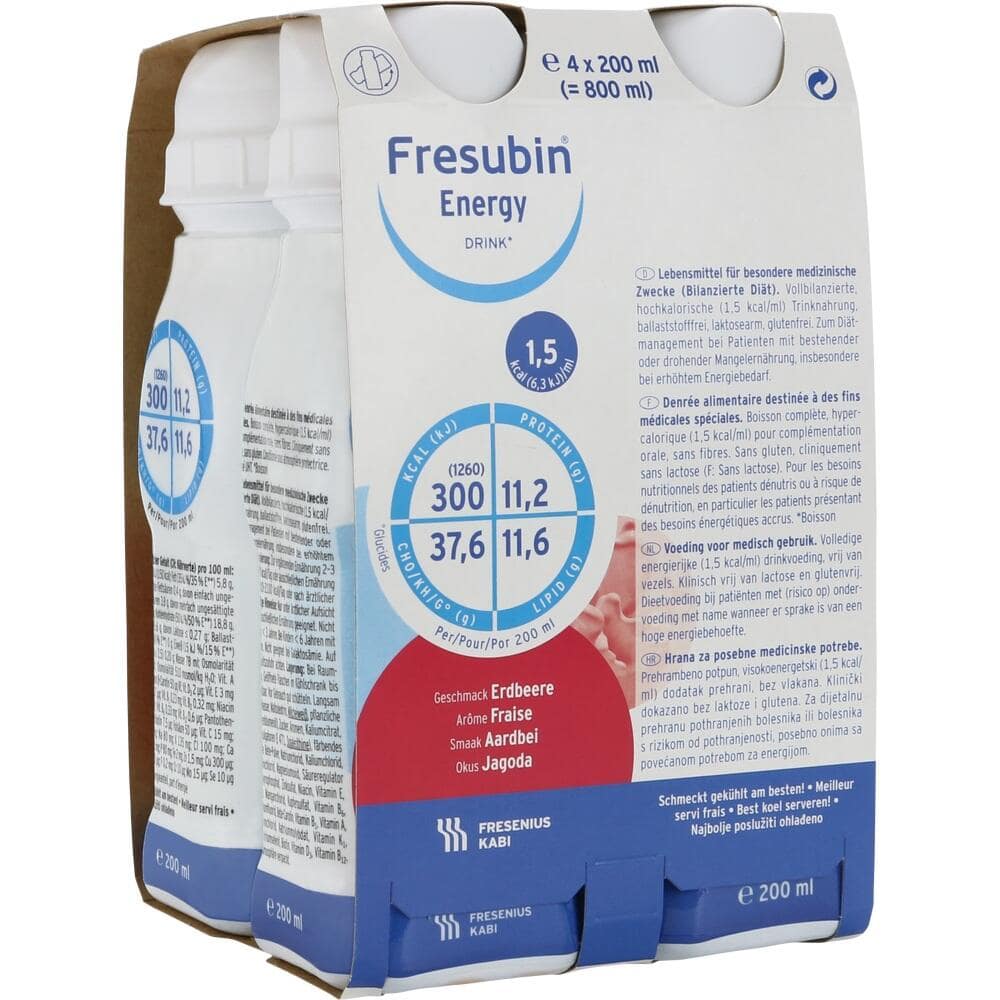 Fresubin Energy Trinknahrung Erdbeere 4X200 ml Lösung