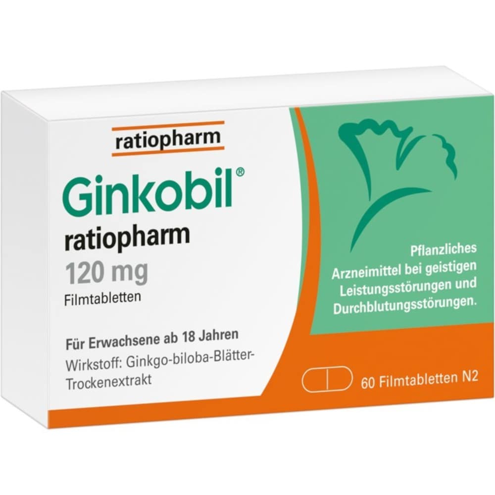 Ginkobil ratiopharm 120mg mit Ginkgo biloba 60 St Filmtabletten