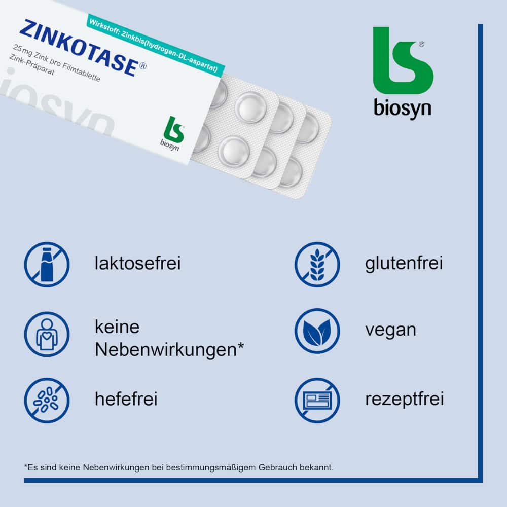 ZINKOTASE biosyn 50 St Filmtabletten