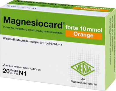 MAGNESIOCARD forte 10 mmol Orange Plv.z.H.e.L.z.E. 20 St Pulver zur Herstellung einer Lösung zum Einnehmen
