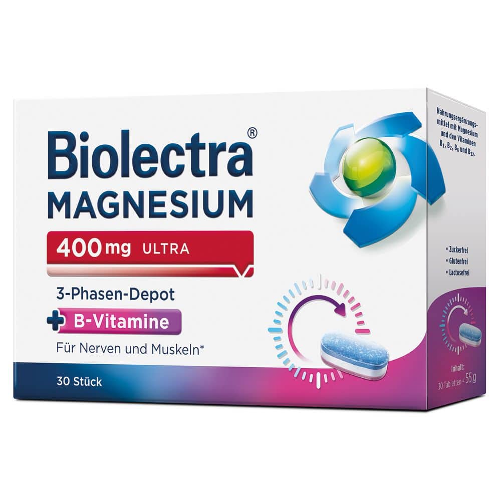 Biolectra MAGNESIUM 400 mg ultra 3-Phasen-Depot 30 St Tabletten