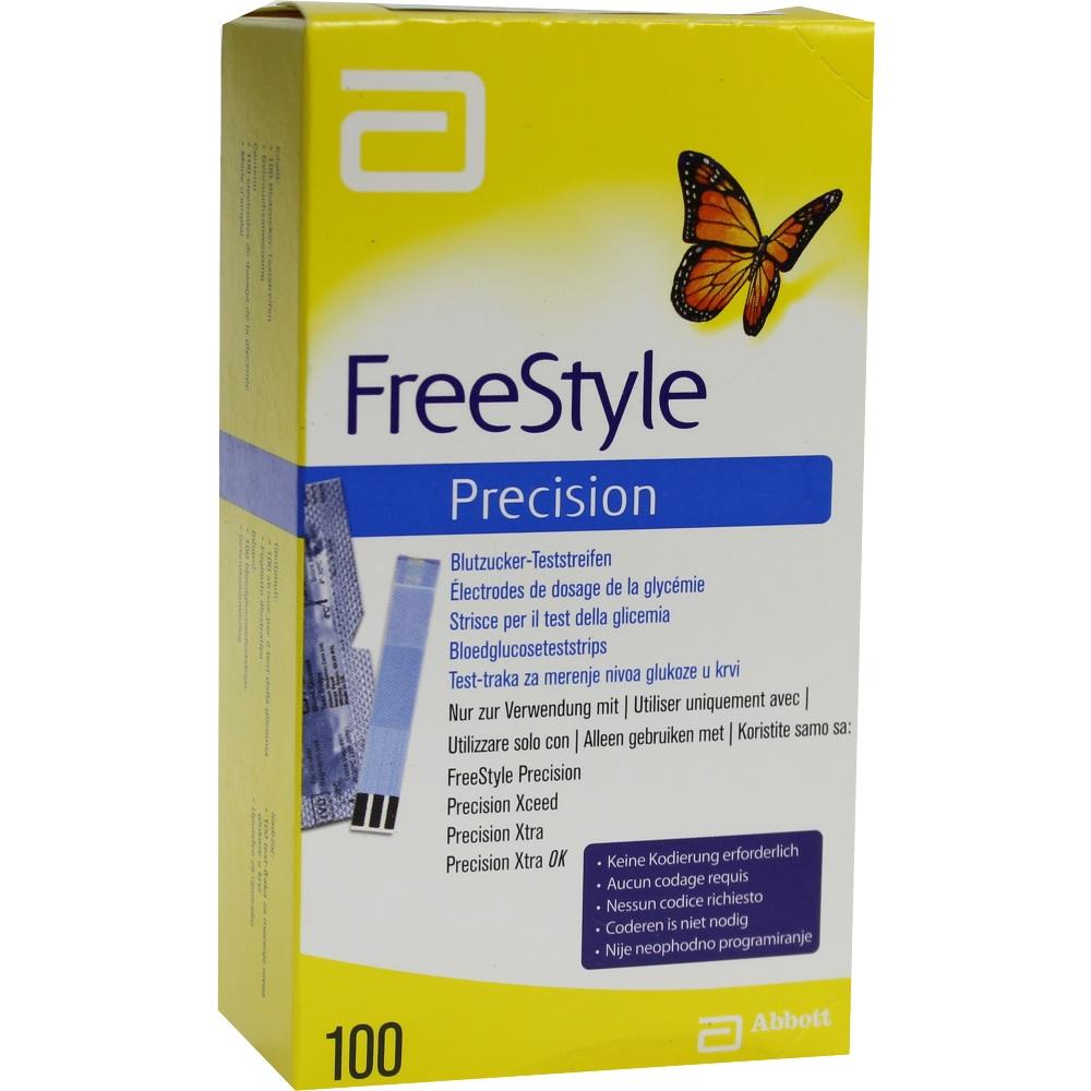 FreeStyle Precision Blutzucker Teststreifen ohne Kodierung 100 St Teststreifen