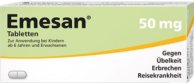 Emesan - Gegen Übelkeit und Erbrechen, Reisekrankheit 50 St Tabletten