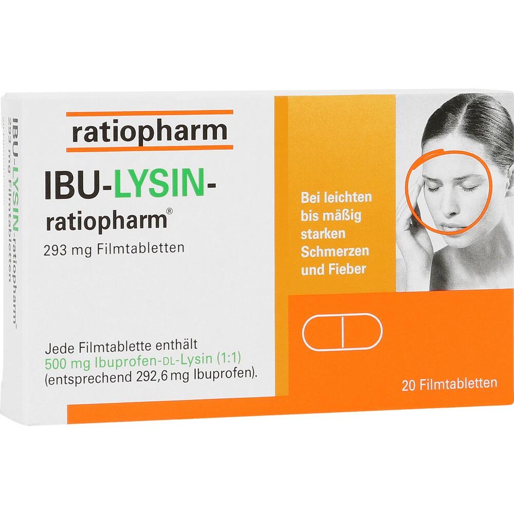 IBU-LYSIN-ratiopharm 293 mg 20 St Filmtabletten