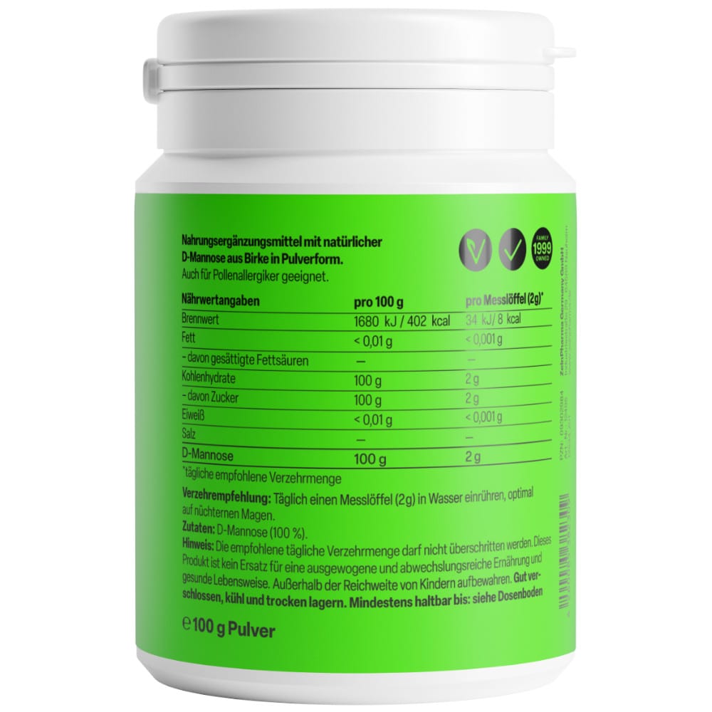 Zein Pharma NATURAL D-Mannose Powder 100 g Pulver