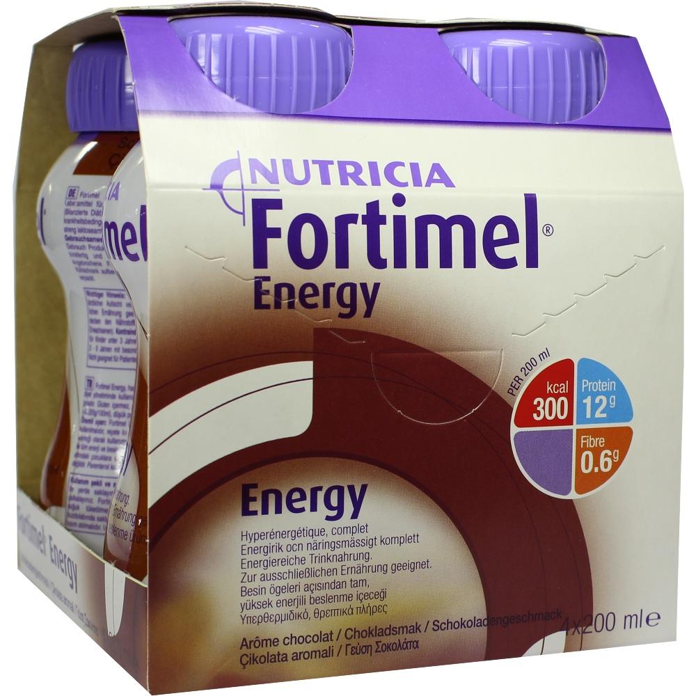 Fortimel Energy Trinknahrung Schokolade 4X200 ml Flüssigkeit