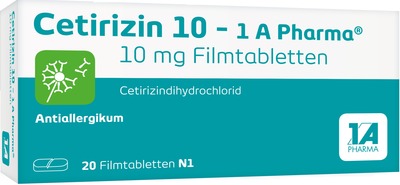 Cetirizin 10 - 1A Pharma 20 St Filmtabletten