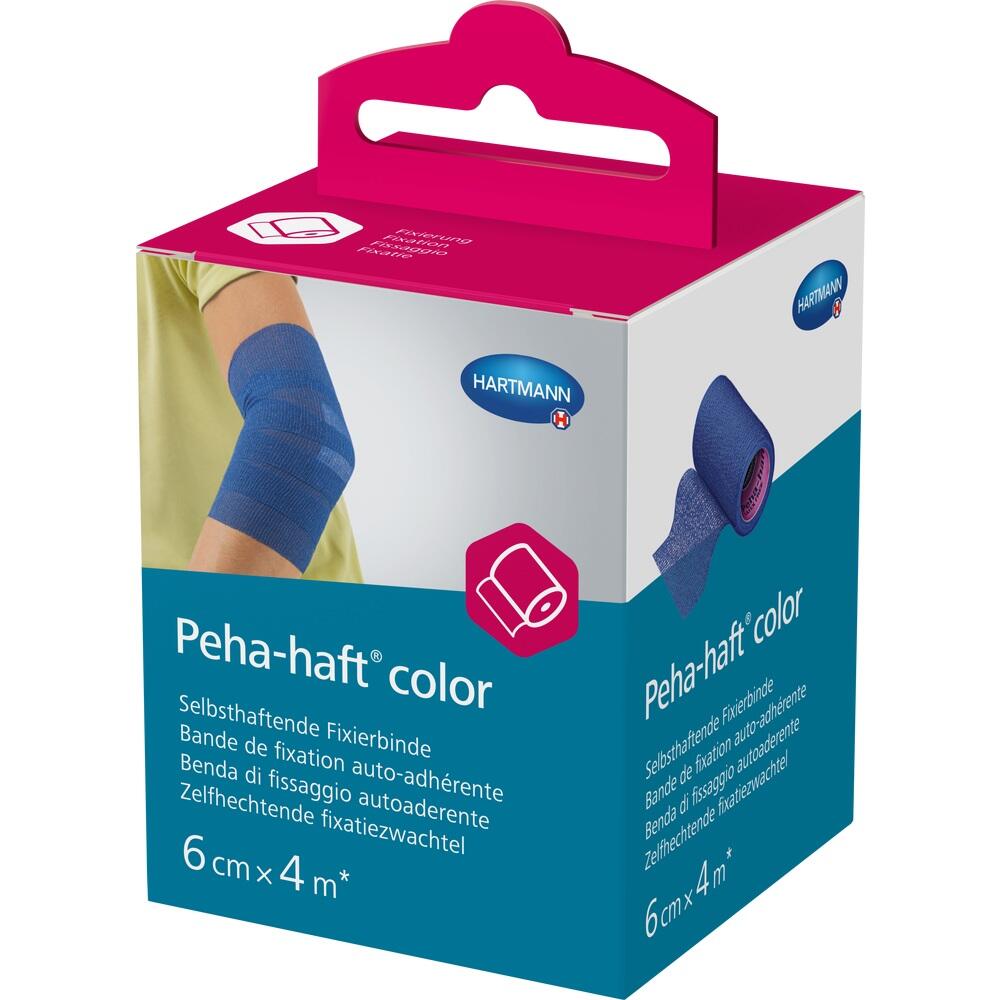 PEHA-HAFT Color Fixierbinde latexf.6 cmx4 m blau 1 St Binden