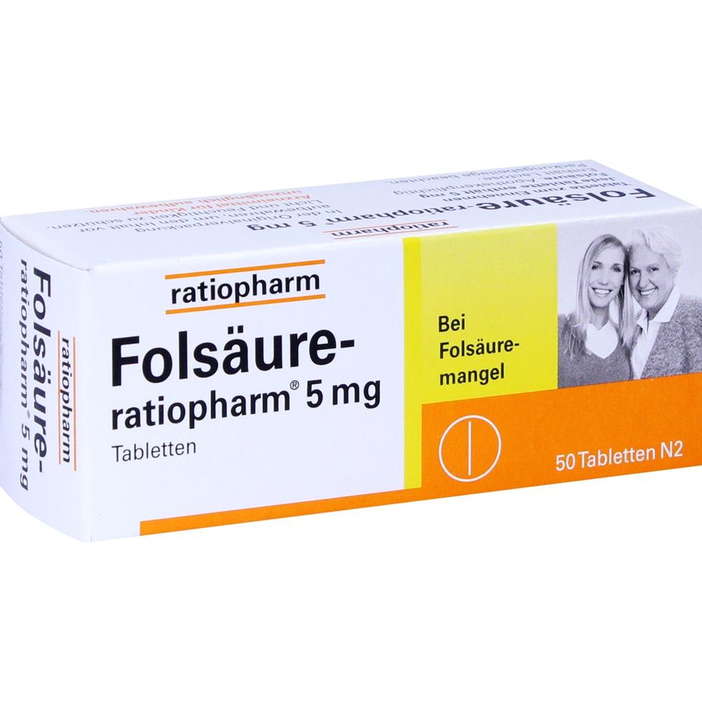 Folsäure Ratiopharm 5 mg  50 St Tabletten