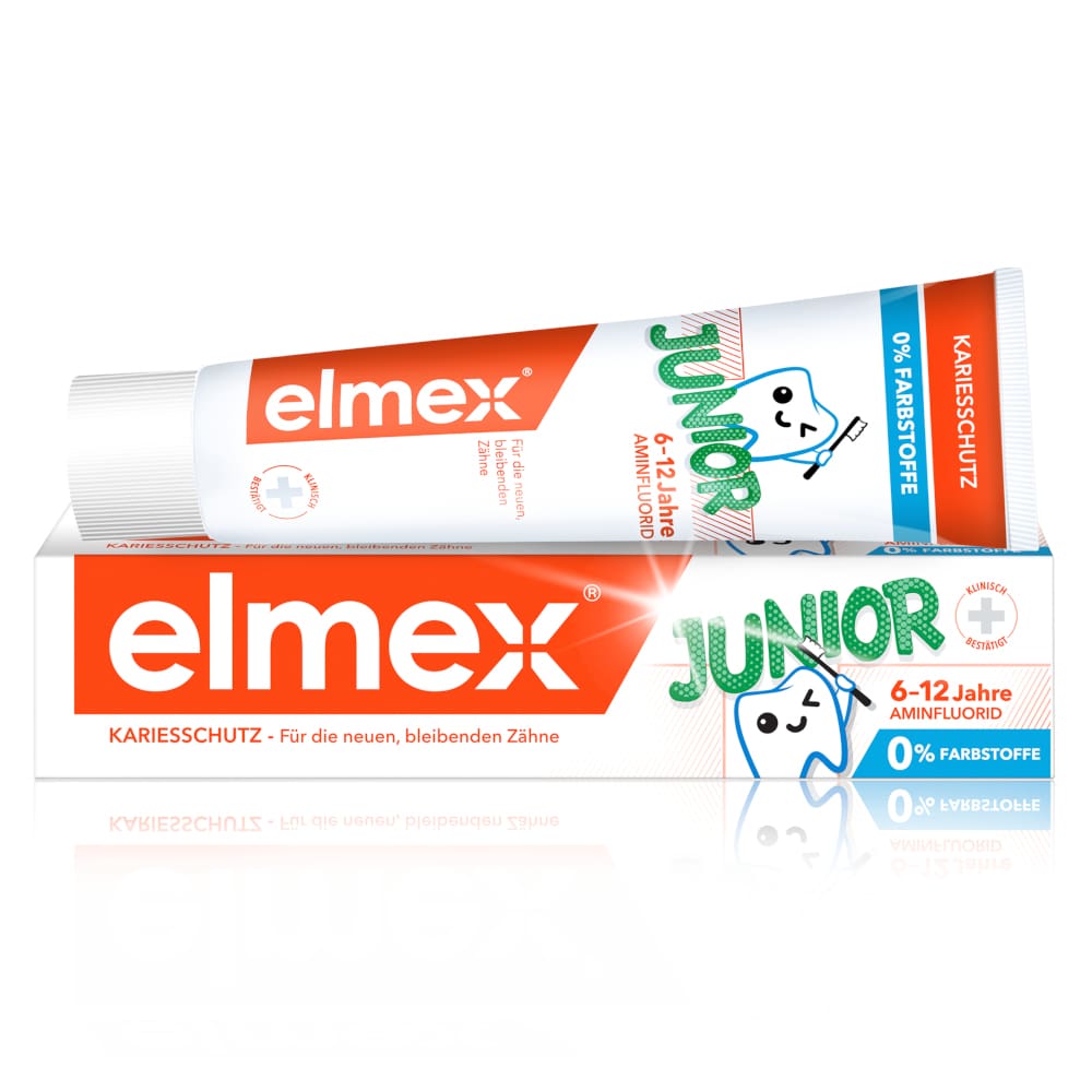elmex JUNIOR KARIESSCHUTZ Kinder-Zahnpasta 6-12 Jahre 75 ml Zahnpasta
