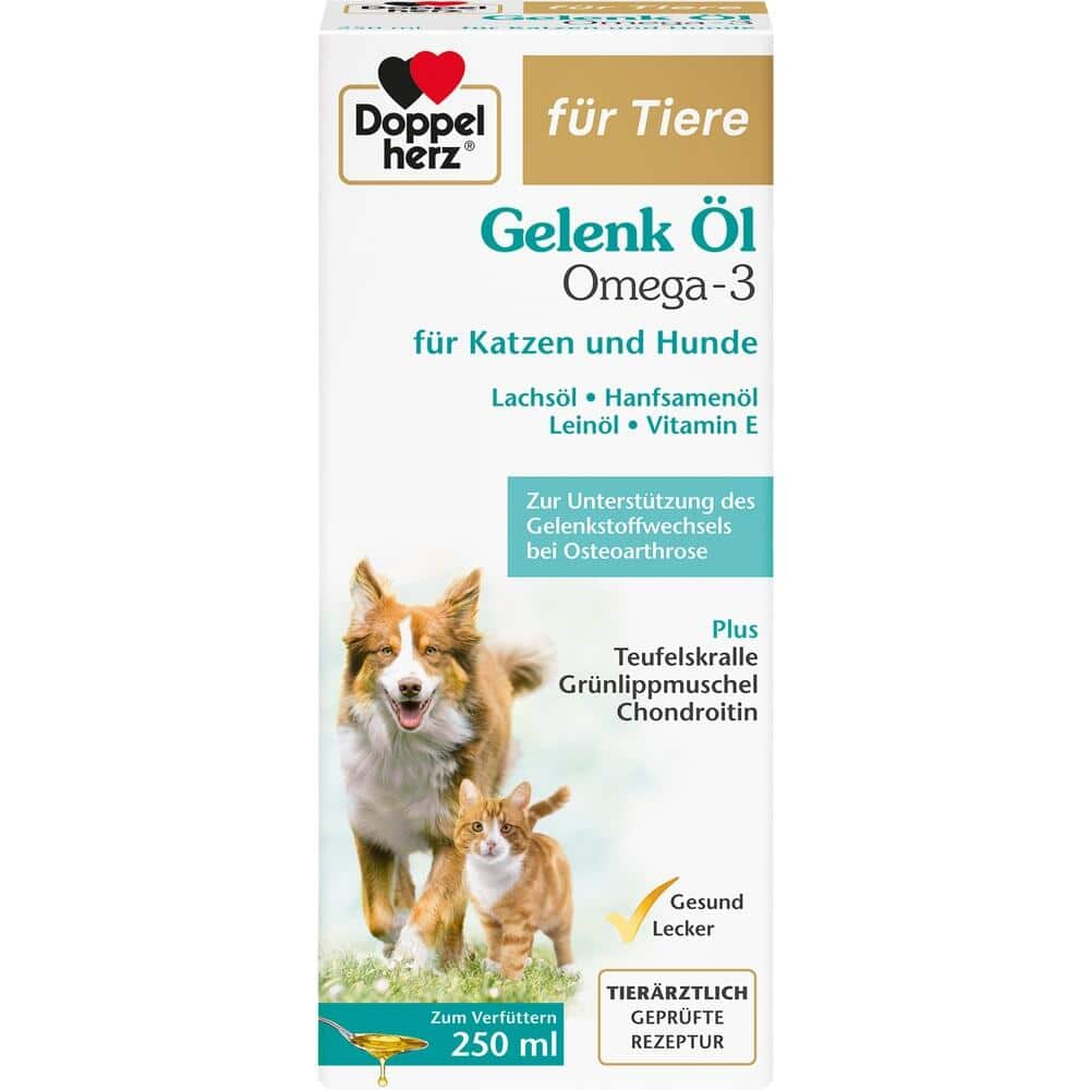 Doppelherz Gelenk Öl Omega-3 für Katzen und Hunde 250 ml Flüssigkeit