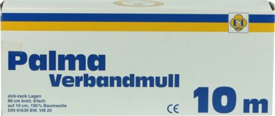 PALMA Verbandmull 80 cm 10 m zickzack Lagen 1 St
