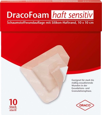 DRACOFOAM Haft sensitiv Schaumst.Wund.10x10 cm 10 St Verband