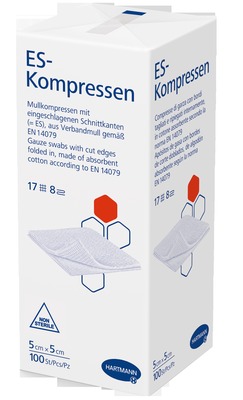 ES-KOMPRESSEN unsteril 5x5 cm 8fach 100 St Kompressen