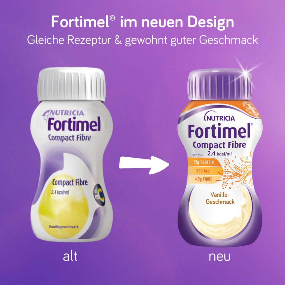 Fortimel Compact Fibre 2.4 Trinknahrung Vanille 8X4X125 ml Flüssigkeit