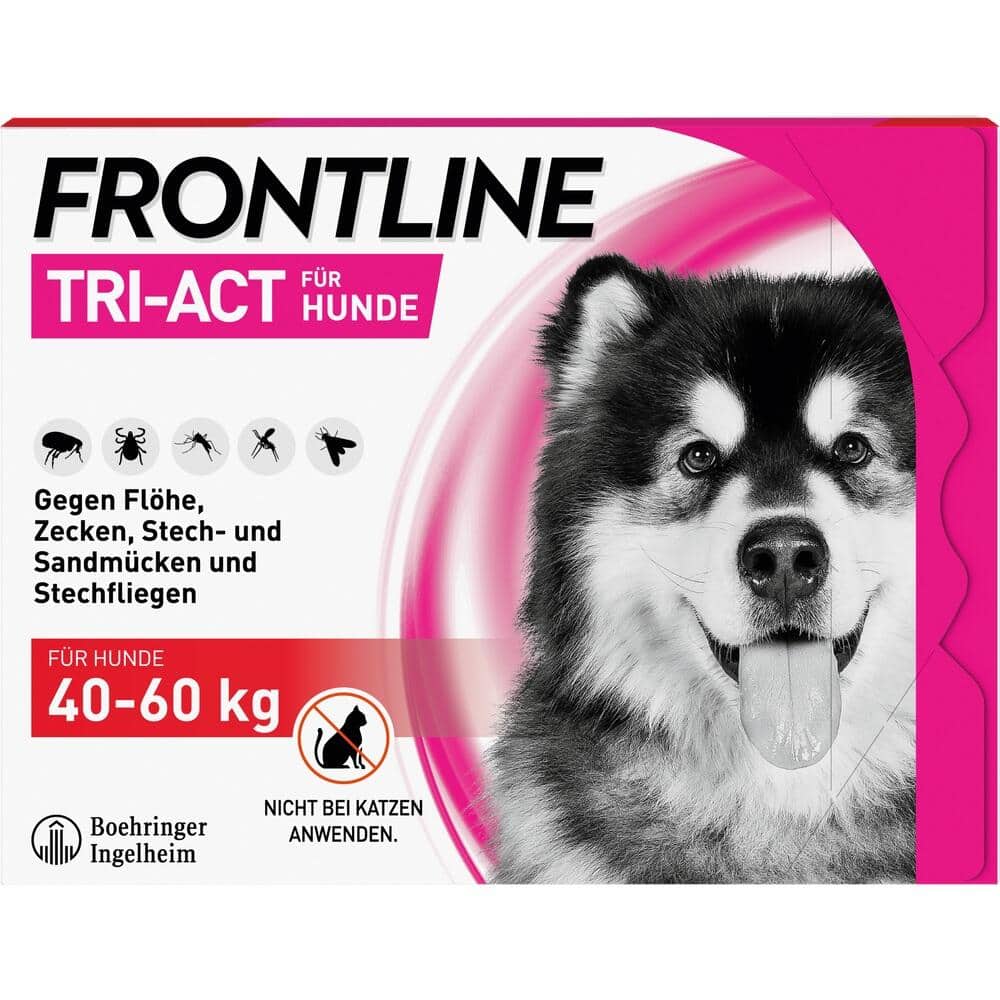 FRONTLINE TRI-ACT gegen Zecken, Flöhe und fliegende Insekten für Hunde XL (40-60 kg)  6 St Lösung