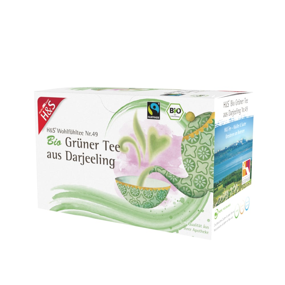 H&S Wohlfühltee Grüner Tee aus Darjeeling 20X2 g Filterbeutel