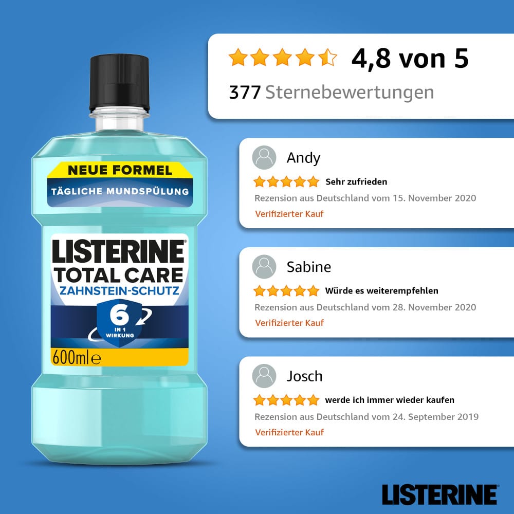 LISTERINE TOTAL CARE ZAHNSTEIN 600 ml Lösung LISTERINE TOTAL CARE ZAHNSTEIN 600 ml Lösung