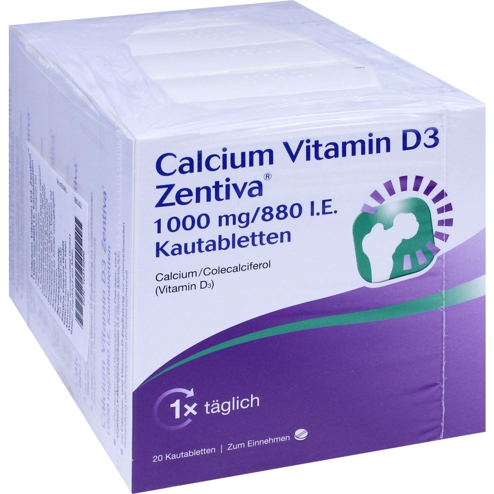 Calcium  Vitamin D3 Zentiva 1000mg/880 I.E. 100 St Kautabletten